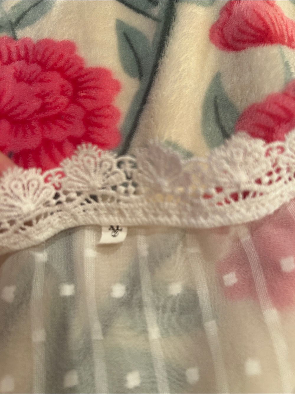 White Lace-Trim Swiss Dot Top - Picture 2 of 2